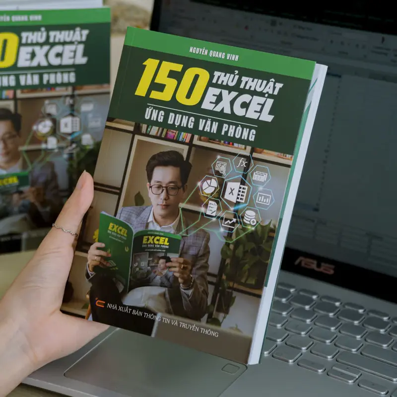 Combo 2 Sách Excel Từ Cơ Bản Đến Nâng Cao Và 150 Thủ Thuật Excel Ứng Dụng Văn Phòng - Thầy Nguyễn Quang Vinh -  Tặng Bảng Hàm Excel + Túi Vải 5