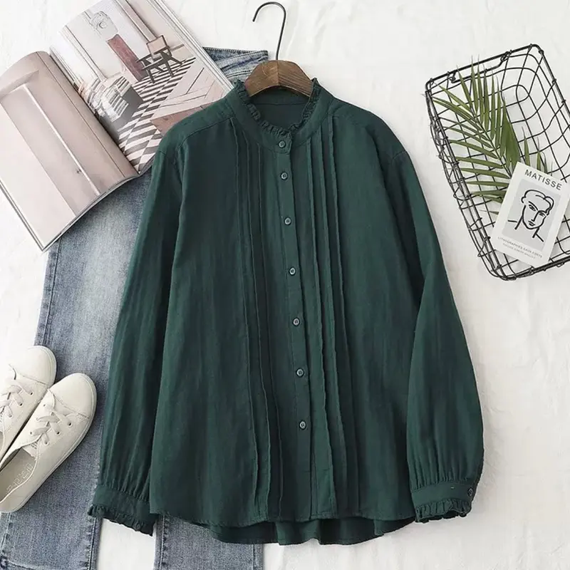 Baju atasan Wanita Simple - Hugos Top Blouse- Kemeja basic Lengan Panjang  Crinkle  Airflow Fit  Casual Baju Oversize Hitam 1
