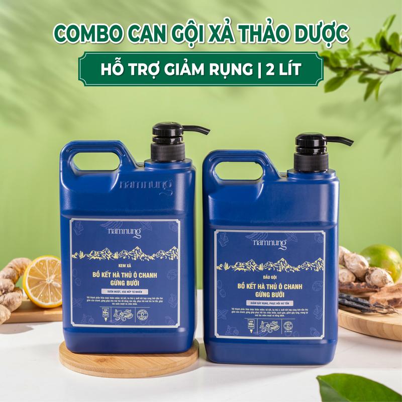 Combo 1 can dầu gội & 1 can kem xả Nam nung 2000ml Gội Đầu