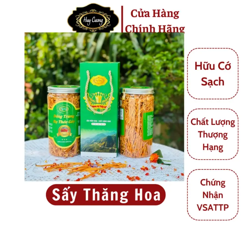 Com Bo 2h đông trùng hạ thảo Huy Cương  hàng gãy sấy thăng hoa  mỗi hộp 50g(Mua combo 2h được tặng thêm 1 gói vụn 10g) 0