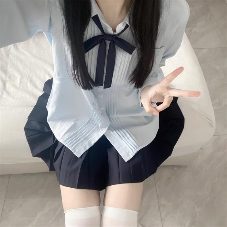Product Introduction of Fashion Women's Clothingfashion Women's Clothingjk Shirt Original Genuine Preppy Style Uniform Suit Pleated Skirt Organ Pleated Shirt Short Sleeve Waist-Controlled White Shirt Comfort Cotton Womenswear Blouses Customized Evening Fabric Gorgeous 20