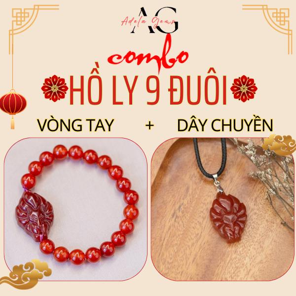 Combo Vòng Tay Lắc Tay Dây Chuyền Vòng Cổ Nữ Đá Phong Thủy Hồ Ly Chúa  Tặng Kèm Hộp Gấm 2
