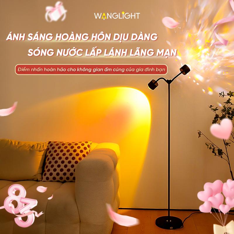 Đèn Sóng Nước Hoàng Hôn 2in1, Trang trí phòng ngủ phòng khách, Làm nền live stream, Tạo không gian lãng mạn, thư giãn bluetooth đènsóngnước không bảo hành đã bao gồm bóng đèn