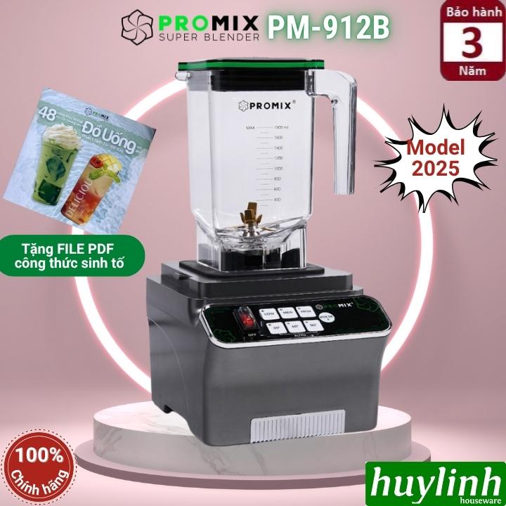 Máy xay sinh tố công nghiệp Promix PM-912B - 1800W - Dung tích 1.8 lít - Hẹn giờ 30-60-90s - Mẫu mới 2025 