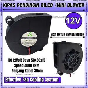KIPAS PENDINGIN MINI BLOWER TURBO COOLING FAN EXHAUST FAN BRUSHLESS RETROFIT PROJECTOR BILED 12 VOLT DC MOTOR MOBIL KIPAS PEMBUANG PANAS BILED