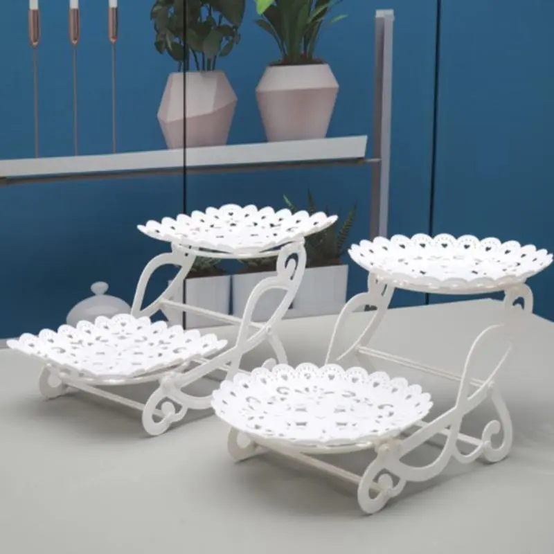 Đĩa Chân Đế Bánh, Ba Tầng, Giỏ Trái Cây Sáng Tạo, Đĩa Bánh Cupcake Và Đồ Ăn Nhẹ, Có Sẵn Trong 1 Hoặc 2 Cái