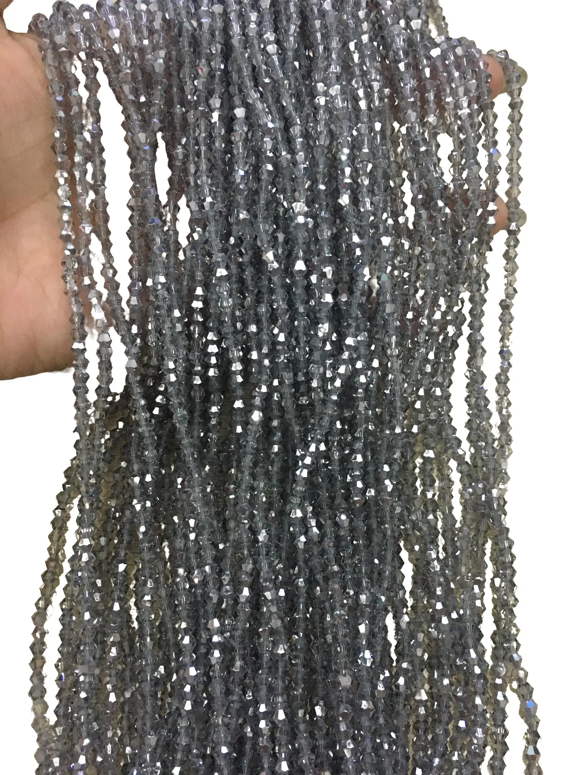 Khoảng 135 hạt pha lê nón 3mm thủy tinh nhiều màu sắc, tương ứng 1 sợi Diy Handmade