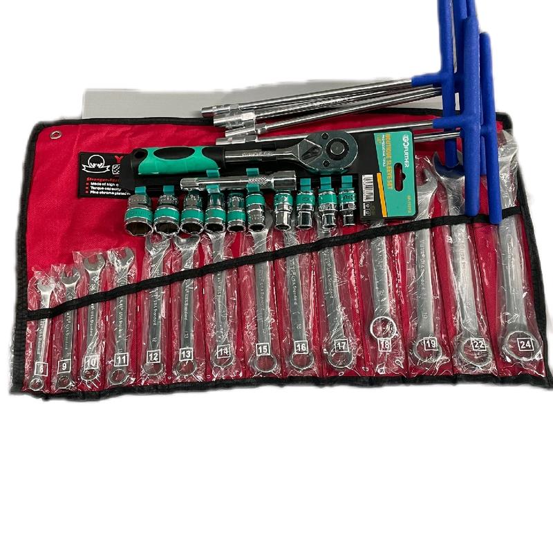 ComBo 3 Món sửa  Chữa có 1 bộ khẩu 12 chi tiết 1/2 GF + 1 bộ cờ lê 8-24 + 1 bộ khoá T 8/10/12/13/14 0