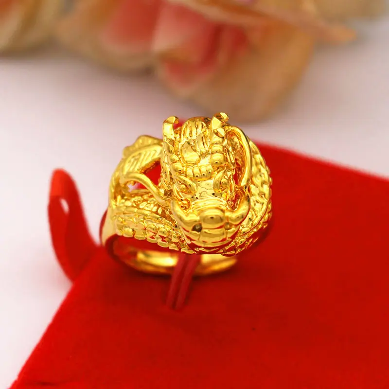 CINCIN UKIR NAGA RING LAPIS EMAS 24K - ANTI KARAT - ANTI LUNTUR 1