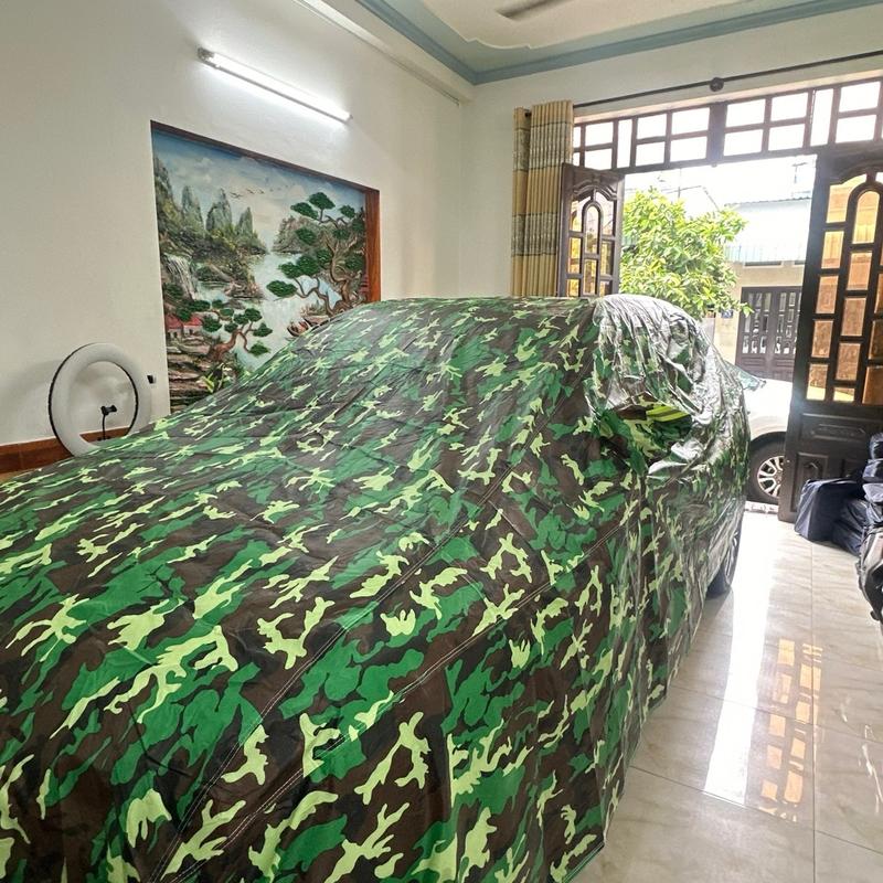 Bạt Phủ Xe Oto Rằn Ri Quân Đội Bạt Vải Dù OXPORD - Chống Mưa Nắng