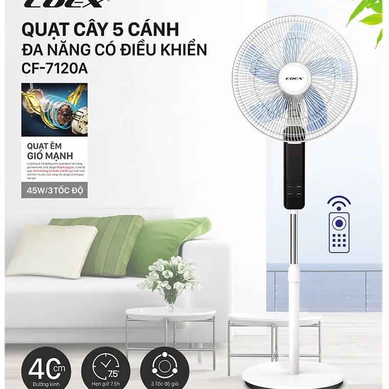 Quạt cây 5 cánh Coex CF-7120A (Màu trắng đen) 1