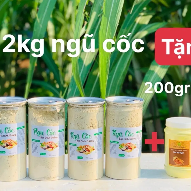 COMBO 4 HŨ BỘT NGŨ CỐC (2KG) + TẶNG KÈM 200GR TINH BỘT NGHỆ BA MẸ CON NHÀ NGỌC Food Đồ Uống 0