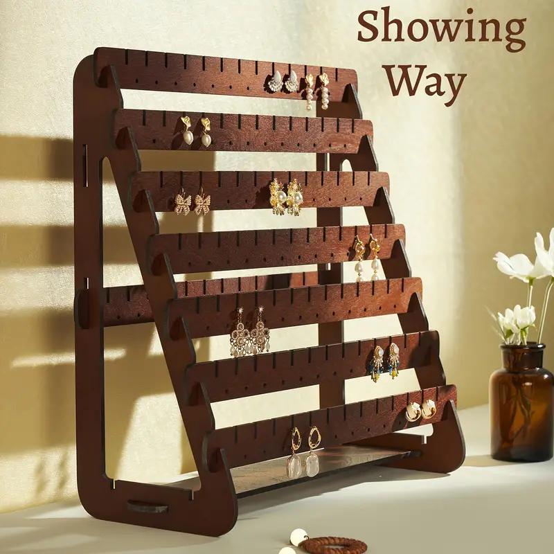 Product Introduction of Earring Display Stand, Wooden Earring Display Rack, Large Capacity Earring Storage Rack, Earring Organizer for Home & Jewelry Store 10