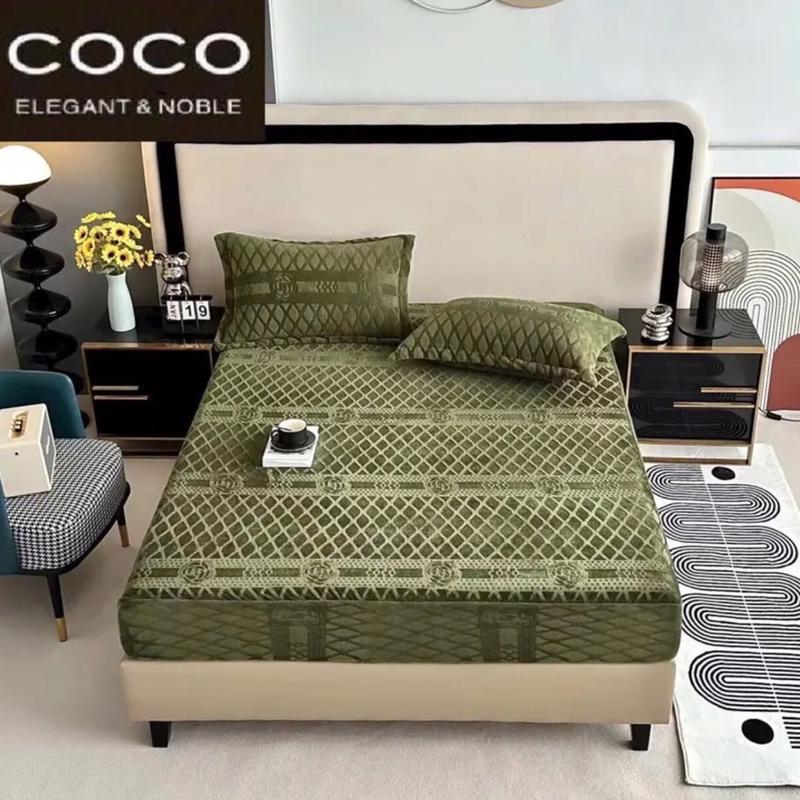 Bộ Ga Gối Nỉ Nhung COCO in Nổi Hoạ Tiết Mẫu Mới 2023 Chất Liệu Dày Dặn Mềm Mịn Ấm Áp Cao Cấp Giữ Nhiệt Tốt 9