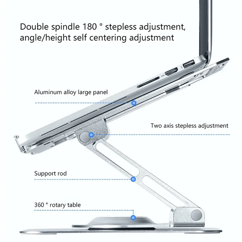 Laptop Stand 360° Rotatable Bisa Dilipat Notebook Tablet Holder Liftable Portable Fold Holder For 10-17.3" Laptop Tablet For ipad MacBook Stand 4