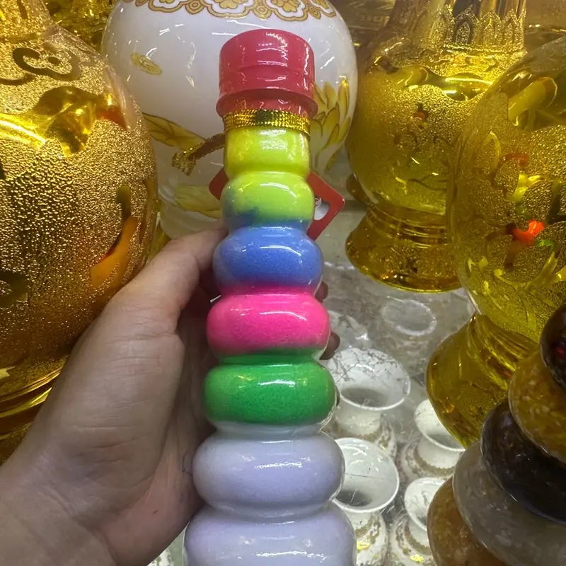 Chai đậu ngũ cốc, muối ngũ sắc phong thuỷ tài lộc ( cao 18 cm ) 5