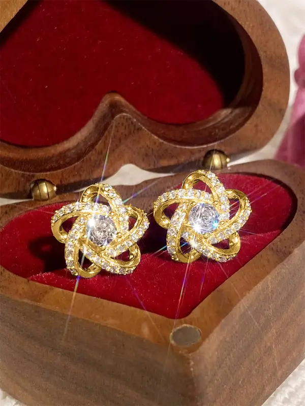 Fashion Criss Cross Design Rhinestone Inlaid Pretty Studs Earrings As Gift, Anniversary Wedding Party Jewelry Gifts for Women, Classic Fashion Accessories for Daily Wear, without Box, Pretty Studs 5