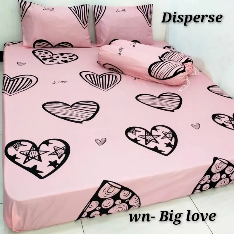 SPREI MOTIF BLACK PALM BERKWALITAS ADEM Bantal Guling Karet Sarung Kain 3