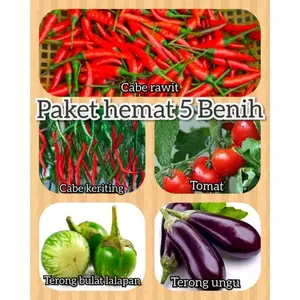 Paket Hemat 5 JENIS benih biji SAYURAN + BONUS polibag semai, pupuk npk serta benih lainnya