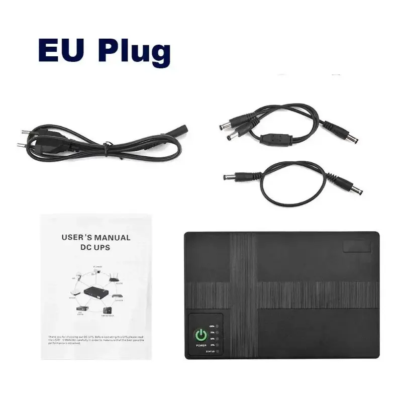 Power Supply UPS Router Backup Power DC Power Adapter Uninterruptible Power Supply 10400mAh 5V 9V 12V UPS Router Optical Cat Built-in Adapter Backup Power Supply Eu 8