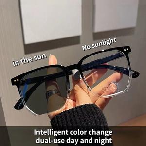 Kính Quang Phổ Thời Trang, Unisex, Gọng Đa Giác, Không Theo toa, Lớp Phủ Màu Xanh, Phụ Kiện Thời Trang, Sự Biến Đổi Màu Cảm Ứng Ánh Sáng, Trình Bày Sự Quyến Rũ Độc Đáo.