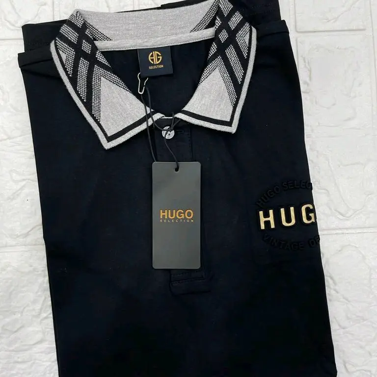 Hugo Selection Baju Cowok Polo Maroon Pendek Dewasa Kaos Krah Spandek Sejuk Nyaman Ori 100% Size M L XL - Pria 8