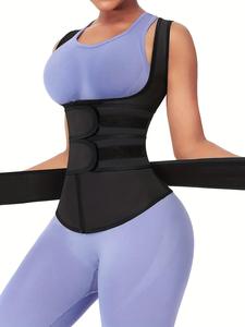 Women's Solid Zip Front Adjustable Waist Trainer Vest, Comfort Waist Cincher Corset Body Shapewear for Women Daily Workout, Breathable Comfortable Compression Women Shapewear for All Seasons, Basic Womenswear, Please Purchase A Size Up