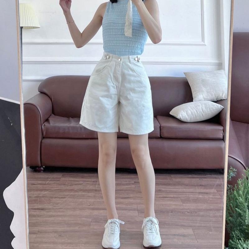 Quần short kaki lưng chun đai chỉnh eo, quần jean lững cạp chun ống rộng có bᶖgsize (KKLC5N) 8