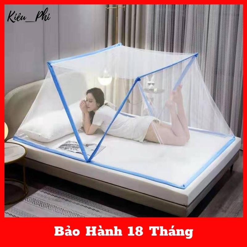 Màn Chụp Tự Bung Khung Xếp Thông Minh Người Lớn ngủ chống muỗi Bảo Hành 18 Tháng - Mùng Chụp Tự Bung Không Cần Khoan Tường, Gấp Gọn, Chống Muỗi Cao, Chất LIệu Cao Cấp - Màn Mùng Chụp Tiện Lợi Gọn Nhẹ