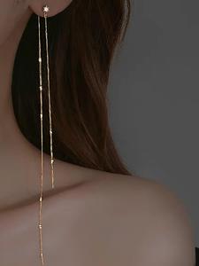 Arete colgantes elegantes para mujer con diseño de borlas largas, arete de gota exquisitos y modernos, joyería de moda para mujeres para uso diario y decoración de fiestas