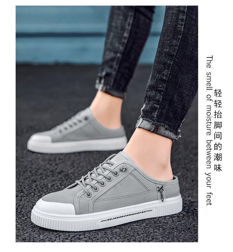 Product Introduction of 2025 [628 Positive Reviews] [Factory Direct Sale] Men's Canvas Shoes Summer No Heel Board Shoes Casual Half Slippers Trendy Shoes Lazy One-Step Men's Shoes 7