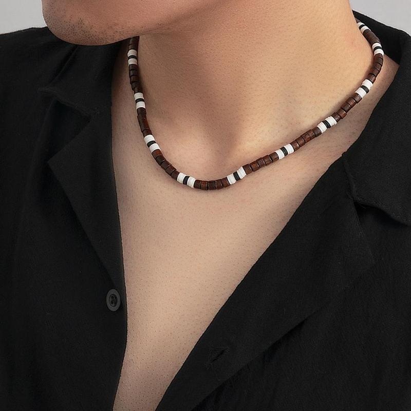 Product Introduction of Vòng Cổ Nam, Tối Giản Và Đơn Giản, Thanh Lịch, Làm Bằng Gỗ, Phong Cách Bohemian, Với Đồ Trang Sức Nam, Vòng Cổ Choker, Vòng Cổ Họa Tiết Đơn Giản, Thời Trang, Thích Hợp Làm Quà Tặng Nam 10