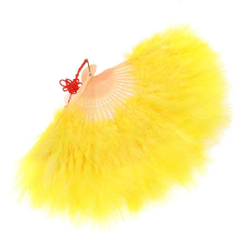 Product Introduction of [Back To Nature]Full Velvet Thickened Feather Fan Cheongsam Catwalk Performance Dance Folding Fan Square Dance Feather Fan 18
