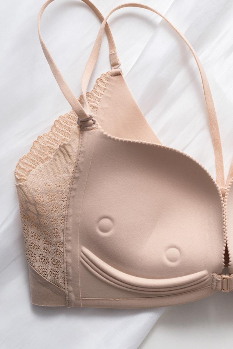 Product Introduction of Small Chest Gathered without Trace Wireless Seamless Front Button Beauty Back Underwear Ladies New Breast Holding Bra Thin 10
