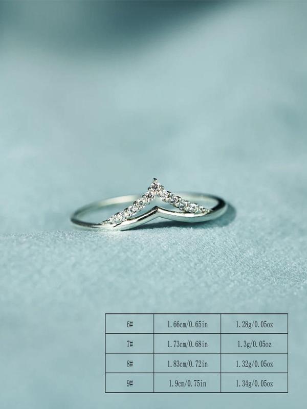 S925 Sterling Silver Fashion Artificial Zircon Inlaid Ring, Fashion Jewelry for Party, Daily Clothing Decor, Trendy All-match & Exquisite Jewelry for Birthday Gift 1