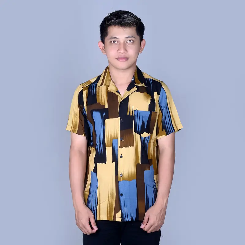 Kemeja Motif Rayon Pria Wanita Lengan Pendek Bahan Katun Rayon Premium Atasan Casual Distro Baju Surfing Pantai Cowok Santai Hem Dewasa Panjang standard z8 dapat dicuci dengan mesin wulu putih 5