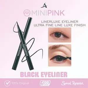 MINIPINK Linerluxe Slim Eyeliner Pencil Warna Hitam Ultra Fine Line Tahan Air - MP033