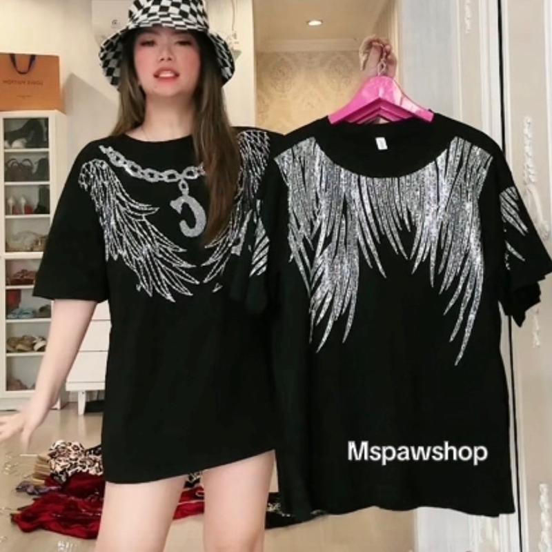 Kaos Oversize Blink Blink Cotton Top - mini dress katun - Wanita 9