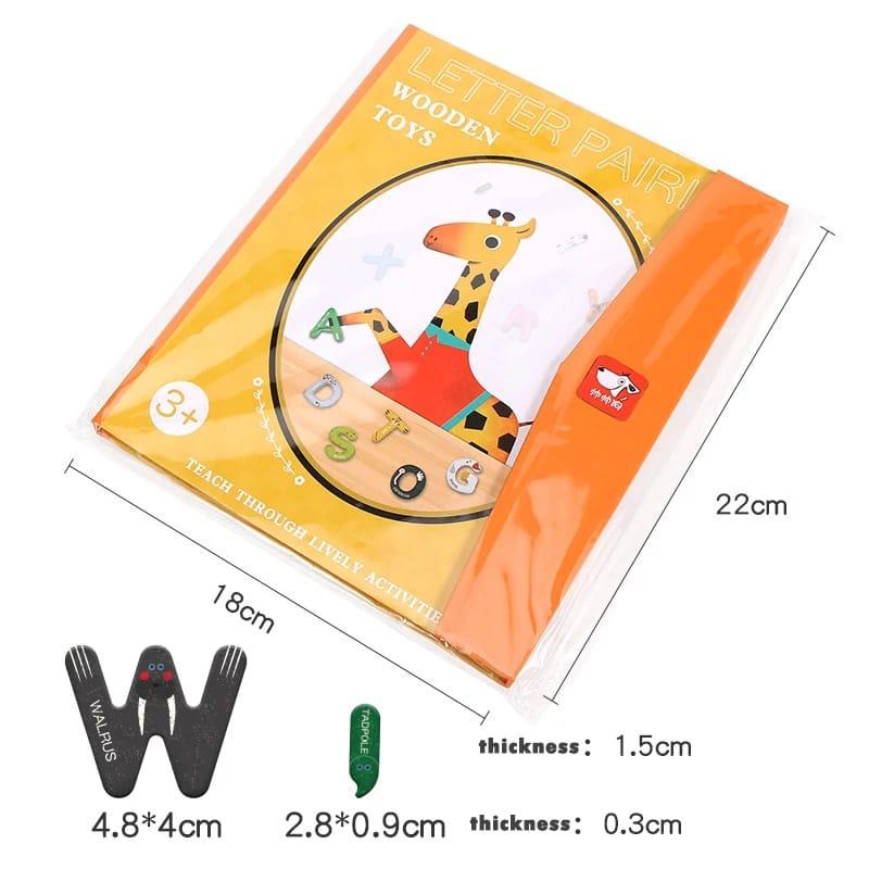 Magnetic Travel Game Wooden Toy LETTER PAIRING Belajar Mengenal Huruf 8