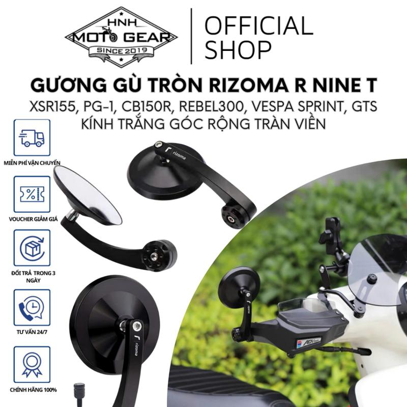 Gương Tròn Rizoma R Nine T Cho XSR155 PG-1 CB150R REBEL300 Vespa Sprint GTS Kính Trắng Góc Rộng