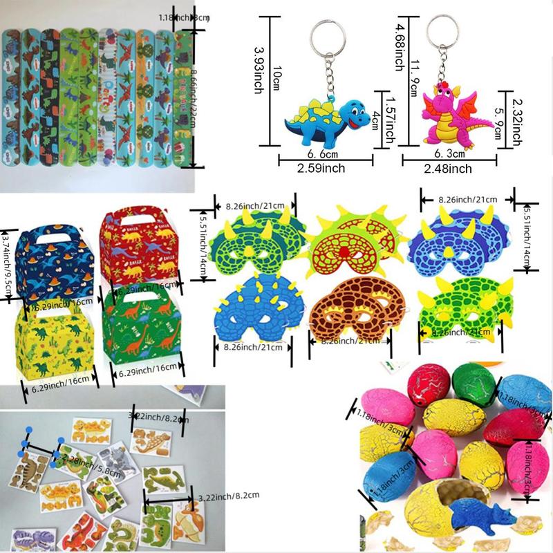Dinosaur Party Favors Set, 102pcs/set Dinosaur Eggs & Dinosaur Model & Sticker & Tattoo Sticker & More, Treasure Box Pinata Goodie Bag Stuffers, Gifts 1