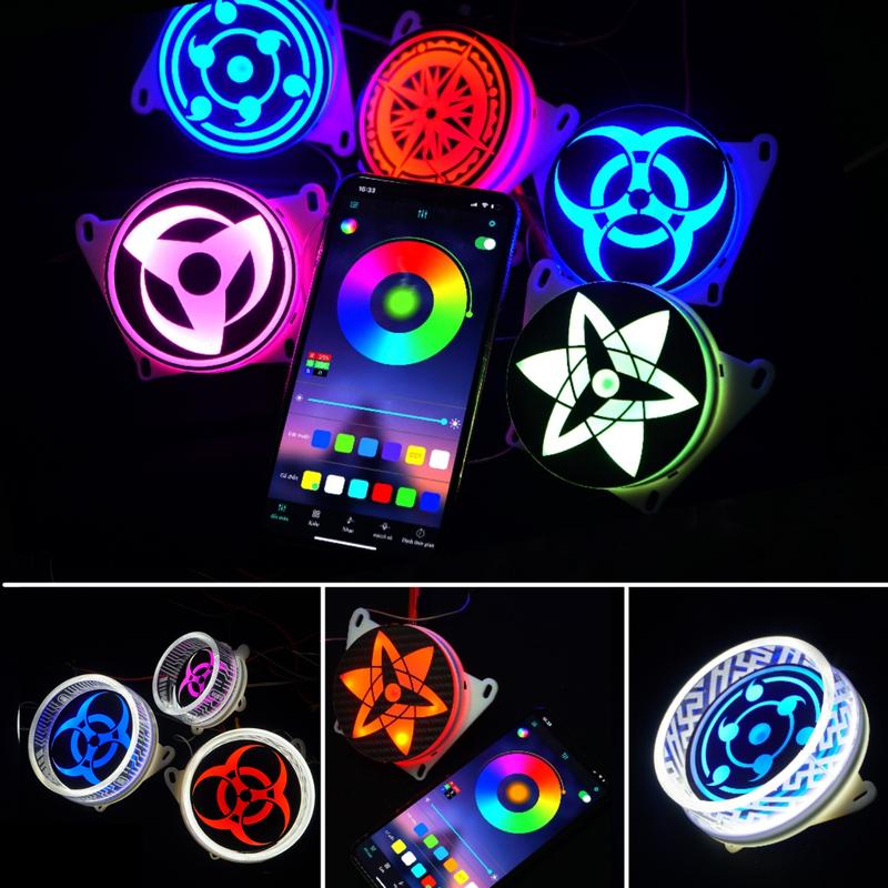 Combo 1 Bộ Đèn LED Mắt xoay Sharingan 12V Và Vòng 3D Tùy Chọn Màu HOẶC Chỉnh Màu Qua App- CHỈ DÀNH CHO THỢ LÀM ĐÈN , KHÔNG LẮP CHO XE ĐIỆN