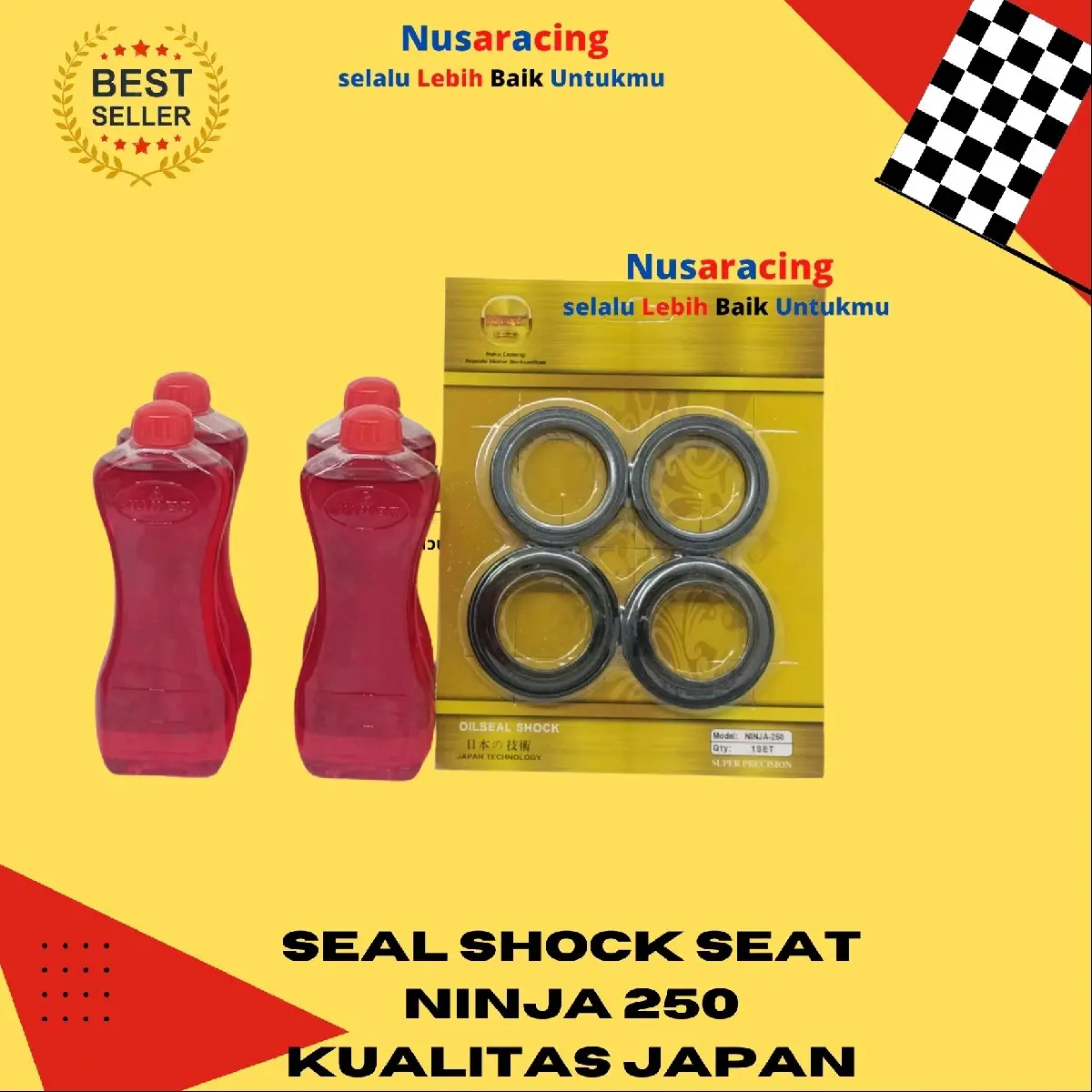 Seal Shock Ninja 250 Karbu & FI - Seal Shock, Tutup Abu, Oli Shock Jumbo Japan Quality Paket Komplit Perawatan Suspensi Motor