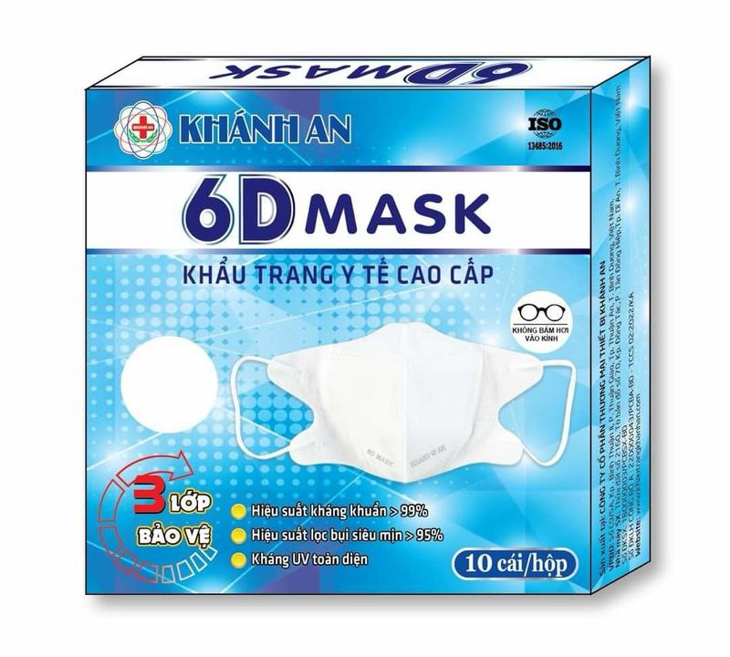 Combo 100 cái Khẩu trang y tế Khánh An 6D Mask kháng khuẩn