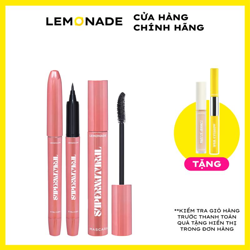 [MUA 2 TẶNG 2] MUA 01 Bút kẻ mắt SuperNatural Eyeliner 1g và 01 Chuốt mi SuperNatural Mascara 7.5g TẶNG 01 Chì kẻ mày 2 đầu Lemonade Dual Eyebrow 2.75g và 01 Kem che khuyết điểm kiềm dầu bền màu Lemonade Matte Addict Concealer 3g