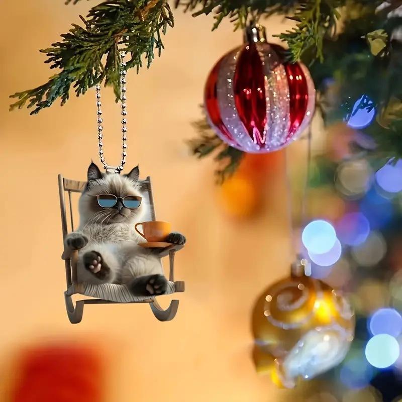 New Cross-border Cute Cat Acrylic Material Flat Car Hanging Backpack Accessories Home Decoration 2