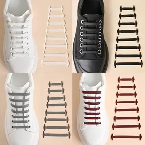 Tali Sepatu Silikon Premium Elastis Shoe Laces Karet Silicone ISI 16PCS Lazy Lace Instant Unisex Lentur