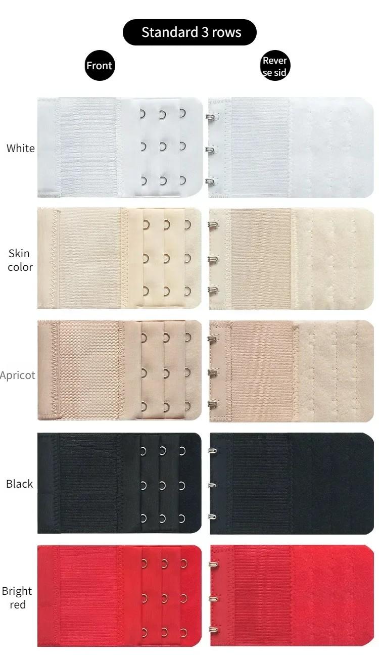 Product Introduction of 5pcs Adjustable Elastic Bra Extenders Straps for Women Belt Buckle Nylon Bra Extension Strap Hooks Clip Underwear Accessories 7