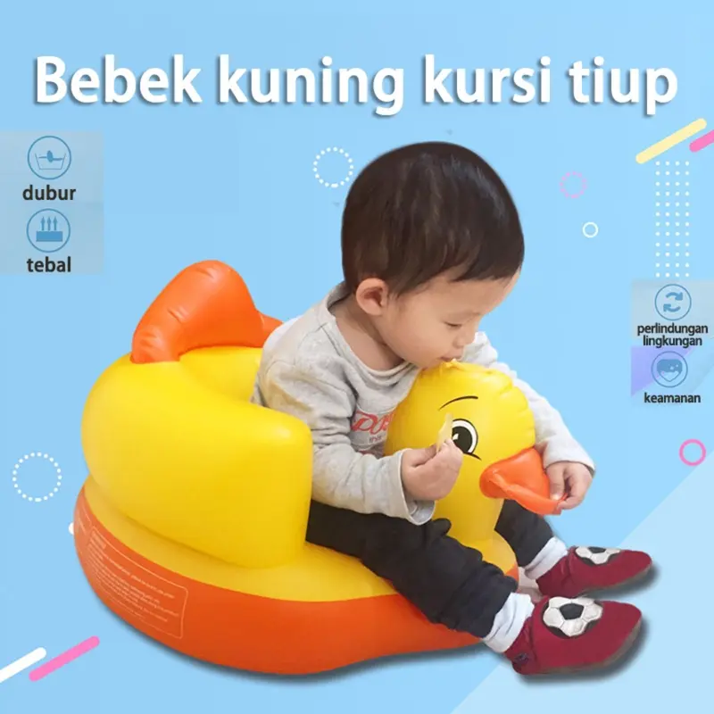Kursi Bayi Inflatable Bentuk Bebek Ideal untuk Duduk Makan dan