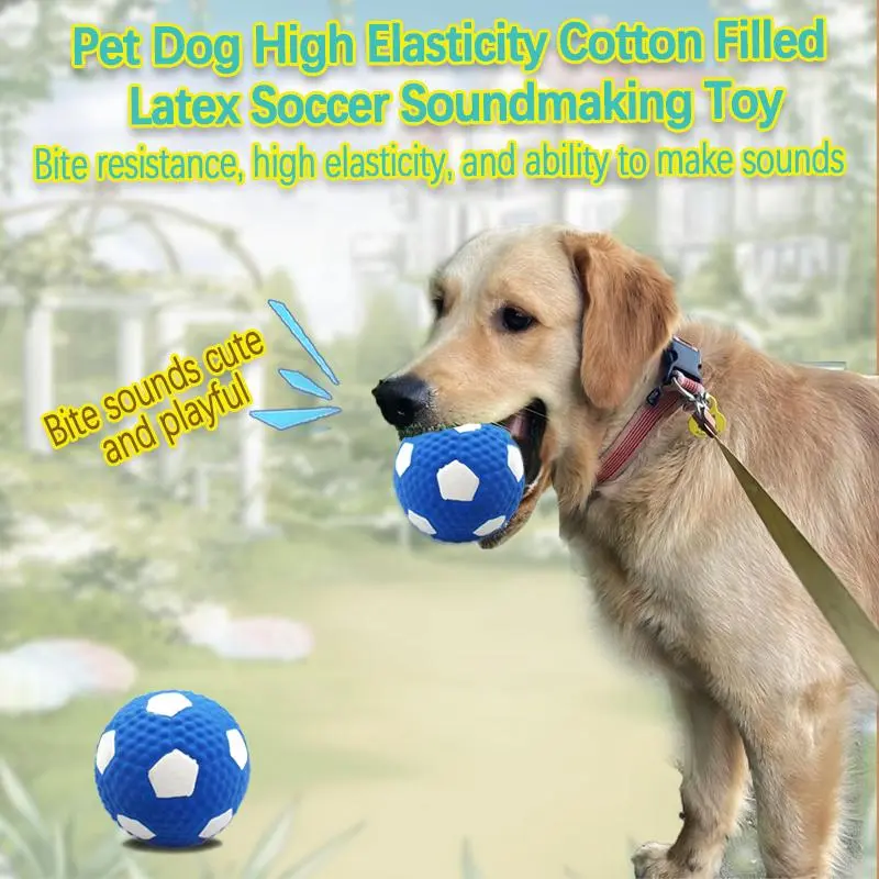 Durable Dog Soccer Ball Toy, Durable Rubber Latex Ball Toy for Pets Dogs Outdoor Training & Playing, Fun Indoor Pet Toy Ball 3